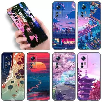 Art Pixel Aesthetic Phone Case For Xiaomi Mi A2 8 9 SE Note 10 10T 11 12 Lite 9T 11T 12S 12T Pro A3 6X 12X Soft TPU Black Cover Xiaomi Mi A2(6X)