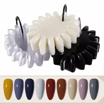 Art Polish Color Card False Nail Art Tips Display Wheel DIY Display Tool Nail Art Practice Display чёрный