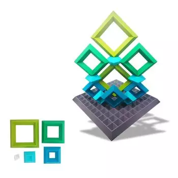 Art Tsumiki Puzzle Imagine Square Colorful Blocks для создания 3D-развивающей игрушки для детей 3 лет 4 лет 5 лет Поезда Распознавание цвета и формы