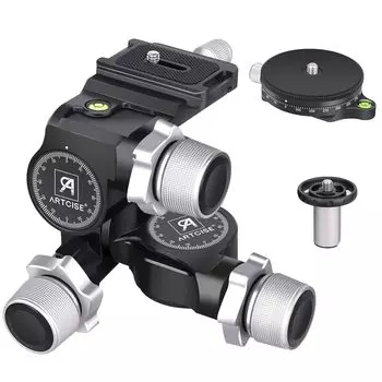 ARTCISE 3-сторонняя головка редуктора 3-сторонняя головка редуктора штатива обработанный на станке с ЧПУ алюминиевый сплав быстрое управление точность тонкая настройка панорама 360° Arca-Swiss