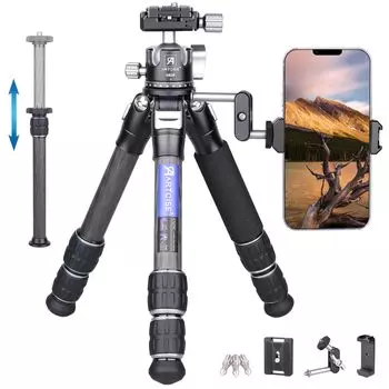 ARTCISE Tube Mini Carbon Tripod 28 мм, шаровая головка с низким центром тяжести, ограниченный центр, волшебный зажим для смартфона, простой штатив, совместимый с ЧПУ