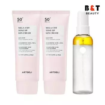 ARTDELI Melacut Tone-Up Sun Cream 50ml x2 + Ceramic Mist Serum 100ml