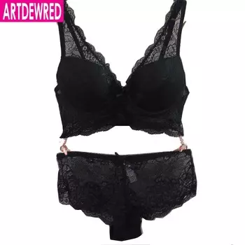Artdewred кружевной бюстгальтер пуш-ап, комплект женского нижнего белья, комплекты нижнего белья, нижнее белье с вышивкой, бюстгальтер с цветочным принтом, трусы 36B белый