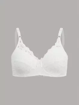 Artdewred сексуальный женский кружевной бюстгальтер больших размеров, сетчатый бюстгальтер без косточек, женское нижнее белье без подкладок с цветочным принтом, большие бюстгальтеры 85C белый