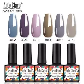 Arte Clavo 8 мл чистый цвет блестящий УФ-гель для ногтей Soak Off цветной гель-лак DIY украшения для ногтей