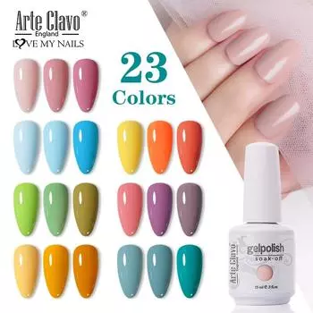 Arte Clavo Набор гель-лаков для дизайна ногтей Маникюр для ногтей Полуперманентный верхний слой Vernis УФ-гель-лак Светодиодный гель-лак Soak Off Лак для ногтей