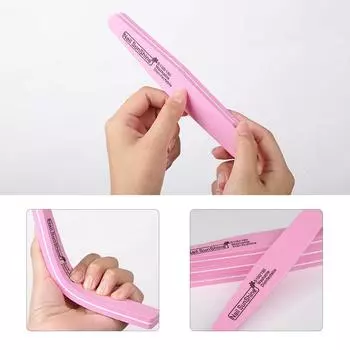 Arte Clavo Пилочка для ногтей Профессиональная губка Двусторонняя шлифовальная насадка для дизайна ногтей Педикюр Маникюр Инструменты для ухода за ногтями Розовый цвет