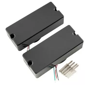 Artec MDC4 Ceramic Bass Soap Bar Pickup PU Set для 4-струнной электрической бас-гитары с черным грифом/бриджем,