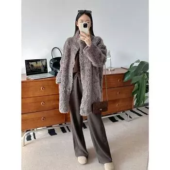 Артефакт защиты от холода Коала 100 шерстяных композитных меховых частиц гигантская теплая плюшевая меховая куртка женская зимняя M