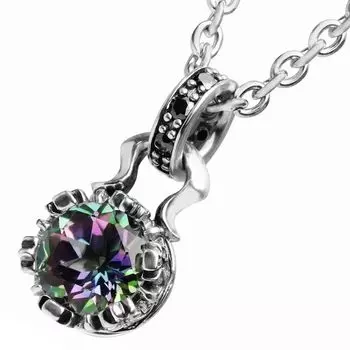 Artemis Classic Large Mystic Quartz Silver 925 Necklace Crown Single Stone [Artemis Classic] [Limited Edition]