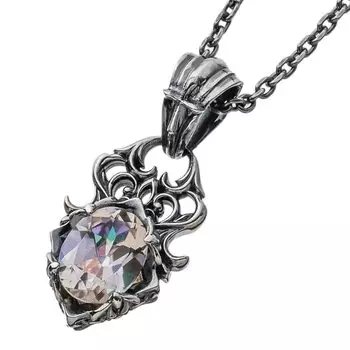 Artemis Classic Ромбовидный мистический кулон Белый радужный кулон Топ acp0354 Бренд серебряных аксессуаров Ювелирные изделия Серебро 925 Мистический кварц Кристалл [Artemis
