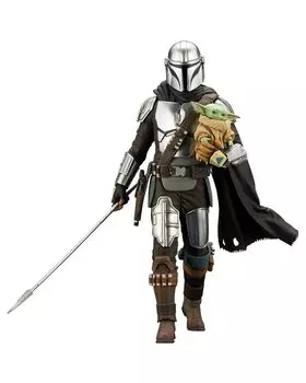 ARTFX+ Mandalorian & Grogu with Beskar Staff 110 scale PVC painted simple assembly figure