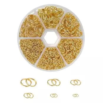 Arti-Cipes Двойное кольцо 4 мм/5 мм/6 мм/8 мм/10 мм/12 мм 6 типов Примерно 690 штук соединительное кольцо Металлическая фурнитура основные детали брелок части разъемные