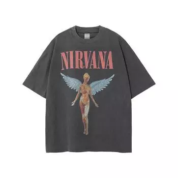 ARTIE Мужская футболка с винтажным принтом рок-группы 2023 года — ретро с коротким рукавом в европейском и американском стиле High Street XL