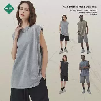 ARTIE мужской жилет с потертой ретро-батиковой кромкой - европейско-американский стиль Extra Large