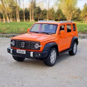 Artificial 1:32 Tank 300 Jeep Alloy Car Model Boy Metal Toy Car Decoration Open Door Warrior Jeep 1:32 Orange