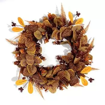 Artificial Butterfly Eucalyptus Leaf Garland All Saints Window Scenery Christmas Home Door Hanging Decoration Butterfly Eucalyptus