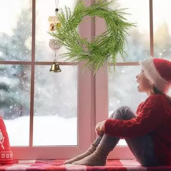 Artificial Christmas Garland 6ft Artificial Pine Needles Garland Decorations Greenery Christmas Garlands For Fireplace Indoor зелёный