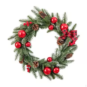 Artificial Christmas Wreath Decor Hanging Ornament for Window 87cmx35cm