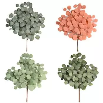 Artificial eucalyptus flower arrangement table decoration eucalyptus leaves single branch with fruit simulation eucalyptus