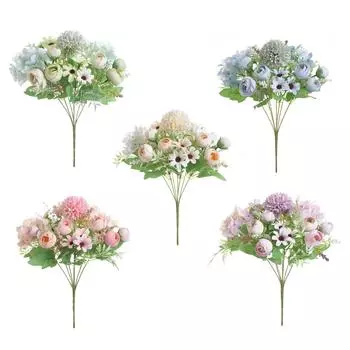 Artificial Flower Exquisite Lifelike Silk Cloth Faux Flower for Photography Wedding Home Shop Decora Pink