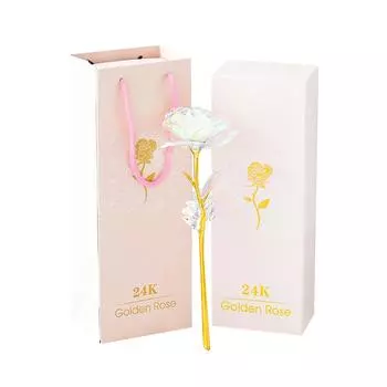 Artificial Flower Golden Foil Rose Wedding Anniversary Flower Party Decoration withled