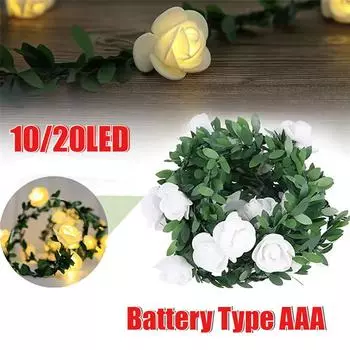 Artificial Flower Leaf Led Fairy Lights Garland Christmas Tree Decoration Outdoor Room Lamp Wedding Party Garden Decor C A 1.5M 10LED