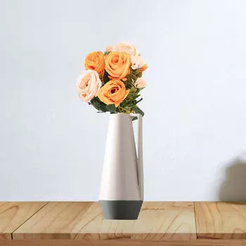 Букет из искусственных цветов, искусственная реалистичная имитация розы для домашнего офиса ко Дню святого Валентина светло-розовый