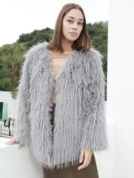 Искусственный мех лисы для женских осенних и зимних теплых курток из высококачественного меха M светло-серый