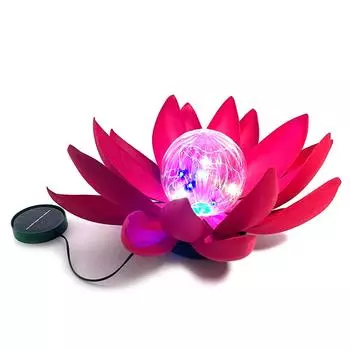 Artificial Lotus Shape Floating Pond Lamp LED Night Light Solar Artificial Floating Lotus Night Lamp for Garden Pool Party жёлтый