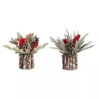 Artificial Mini Christmas Tree with Pinecones Red Berries Ornament Tabletop Decoration for Home Shopping Mall