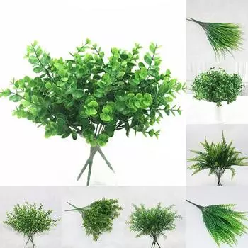Artificial Plants Fake Leaf Foliage Bush Home Office Garden Wedding Decors
