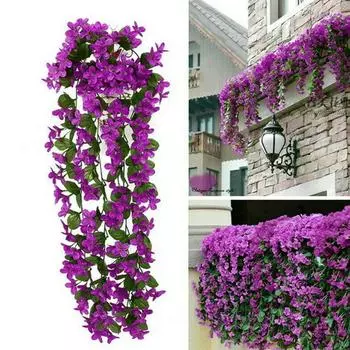 Artificial Plants Wall Hanging Faux Flowers Leaf Vines Garden Decorations One Size