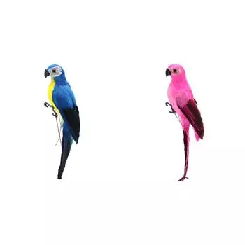 Artificial Simulation Foam Parrot Feather Garden Bird Prop Decor (Lake Blue)