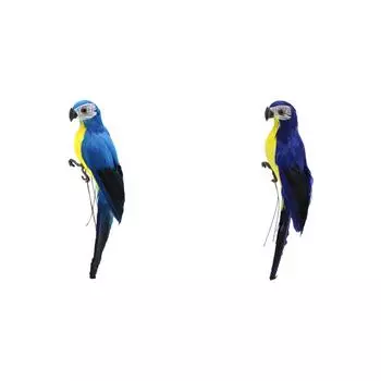 Artificial Simulation Foam Parrot Feather Garden Bird Prop Decor (Lake Blue)