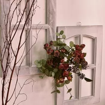 Искусственная маленькая роза, искусственный цветок, имитация сухоцвета, обожженный край, шелковый цветок, украшение для гостиной и стола белый