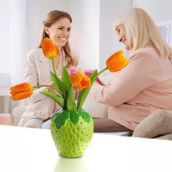 Artificial Strawberry Vase, Flower Pot, Home Living Room, Flower Arrangement, High-end Desktop Decorations One Size зелёный