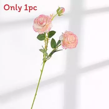 Artificial Style European Peony Rose Silk Flower For Props Wedding White Pink