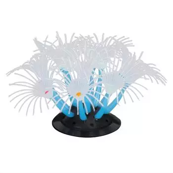 Artificial Sunflower Coral Silicone Simulation Water Plant Aquarium Fish Tank DecorationBlue синий