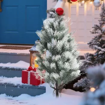 Artificial Tree Fake to Install Plant Greenery for Walkway Patio Front Porch Pathway Indoor White Green