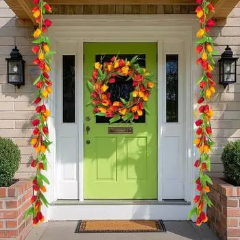 Artificial Tulip Garland Spring Easter Hanging Vines Floral Garland with Artificial Tulip Flowers