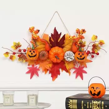 Artificial Wall Hanging Props Reusable Halloween Maple Leaf Pumpkin Pendant Thanksgiving A
