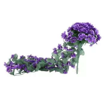 Artificial Wisteria Hanging Basket with Simulated Violets for Wedding and Home Decoration
