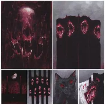 Артикулированный художественный постер с изображением животных ужасов и принтами «Летучие мыши, черные кошки, волки и загадочные существа», настенное искусство, печать на холсте «Волшебные адоптеры» 21cm30cm NoFrame