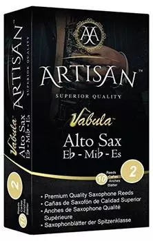Artisan Alto Saxophone Reeds. E flat. Premium Quality. Strength 2, Box of 10. Durable, Long Lasting, made w/Best Grade Cane for a Full Sound