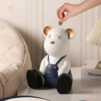 ARTLOVIN Большая Копилка Медведь Детский Подарок Для Девочки Мальчика На День Рождения Декоративные Скульптуры Медведя Высококачественная Фигурка Из Смолы Домашний Декор