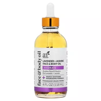 artnaturals, Масло для лица и тела, Лаванда + Жасмин, 4 жидких унции (118 мл)