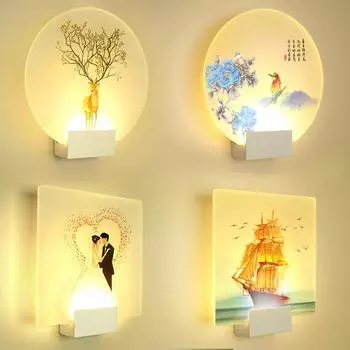 Artpad акриловый прикроватный светодиодный настенный светильник для дома 8 Вт RC диммируемый романтический бра настенный светильник для спальни прохода крыльца Warm White 5W