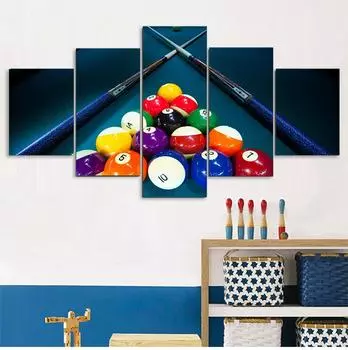 ArtSailing 5 шт. холст искусство бильярд спортивная живопись HD картины настенное искусство украшение дома для жизни cu-1733B 20x35cm*2 20x45cm*2 20x55cm*1