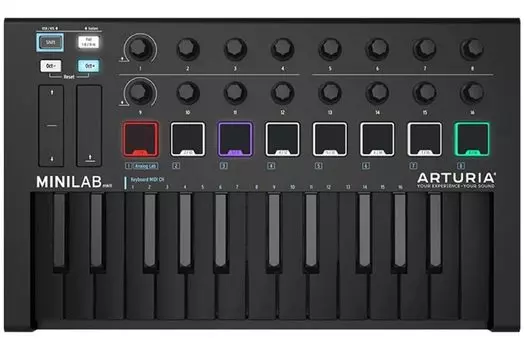 ARTURIA MiniLab MkII (Глубокий черный) Ограниченная цветовая MIDI-клавиатура 25 клавиш Arturia